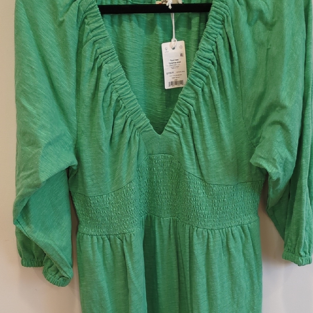 Marine Layer Mint Green Florence Midi Cotton Dress Sz Large Boho Coastal Cottage - Picture 5 of 9
